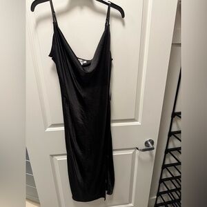 Black midi cowl neck dress